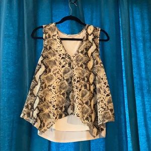 Green envelope Snake print top